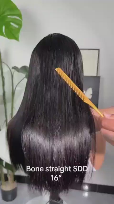 Bone Straight Super Double Drawn Human Hair Wig