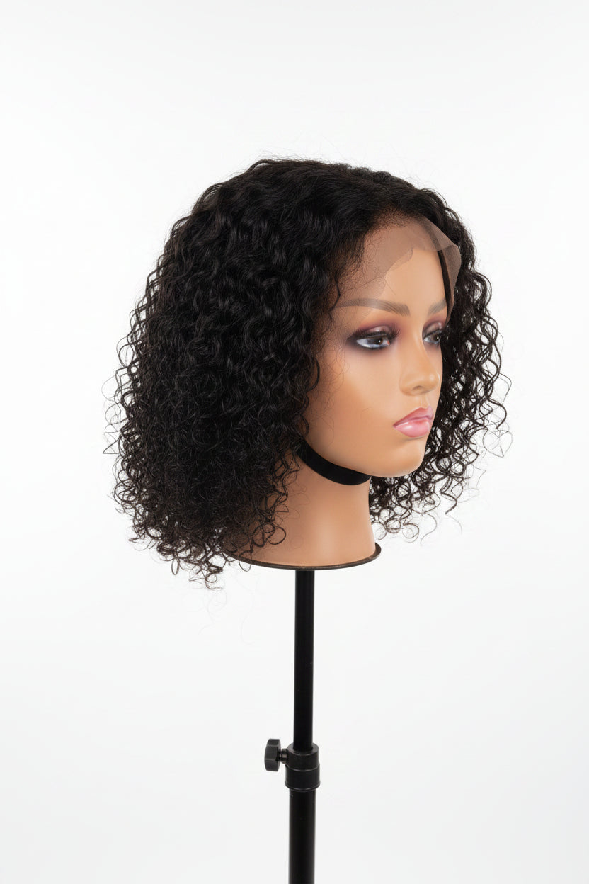Premium Single Drawn Jerry Curl Collection: Glueless 4x4 Lace Closure Wig