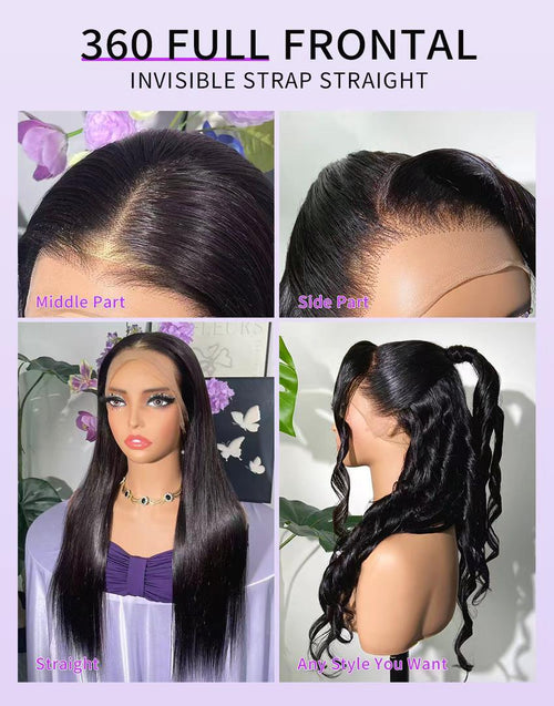 360 Full Frontal Invisible Strap Straight Wig